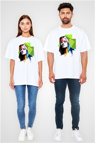 Axl Rose Beyaz Unisex Oversize Tişört T-Shirt