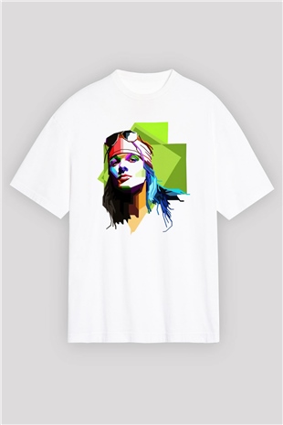 Axl Rose Beyaz Unisex Oversize Tişört T-Shirt