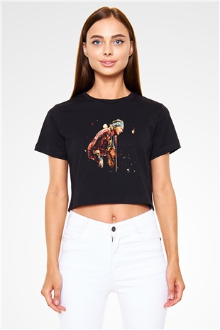 Axl Rose Siyah Crop Top Tişört