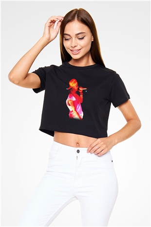 Axl Rose Siyah Crop Top Tişört