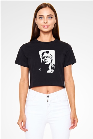Axl Rose Siyah Crop Top Tişört