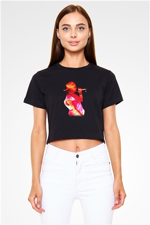 Axl Rose Siyah Crop Top Tişört