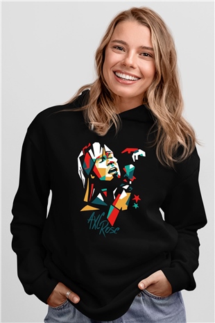 Axl Rose Siyah Unisex Hoodie