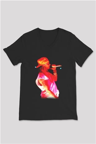 Axl Rose Siyah Unisex V Yaka Tişört T-Shirt