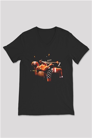 Axl Rose Siyah Unisex V Yaka Tişört T-Shirt