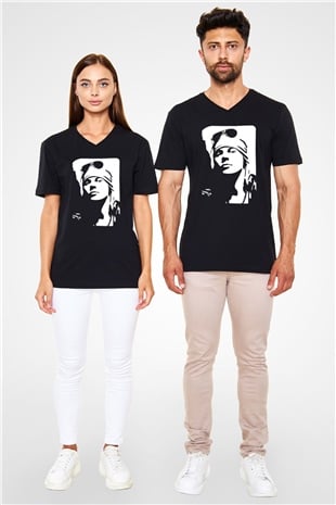 Axl Rose Siyah Unisex V Yaka Tişört T-Shirt
