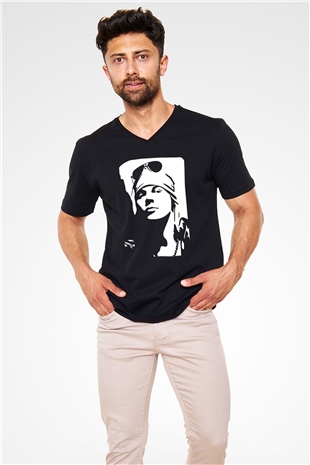 Axl Rose Siyah Unisex V Yaka Tişört T-Shirt