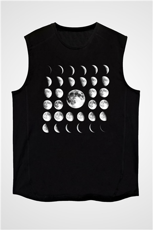 Ay Siyah Unisex Kolsuz Tişört