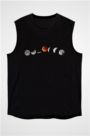 Ay Siyah Unisex Kolsuz Tişört