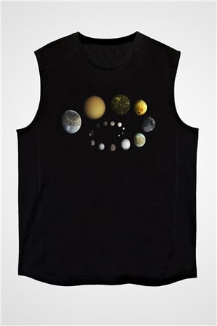 Ay Siyah Unisex Kolsuz Tişört