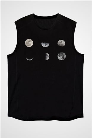 Ay Siyah Unisex Kolsuz Tişört