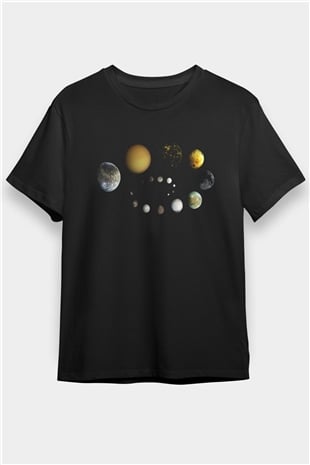 Ay Siyah Unisex Tişört T-Shirt - TişörtFabrikası