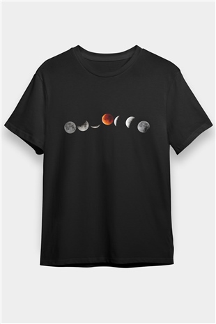 Ay Siyah Unisex Tişört T-Shirt - TişörtFabrikası