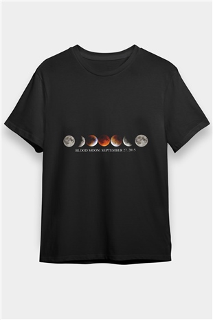 Ay Siyah Unisex Tişört T-Shirt - TişörtFabrikası