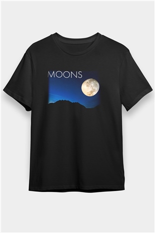Ay Siyah Unisex Tişört T-Shirt - TişörtFabrikası