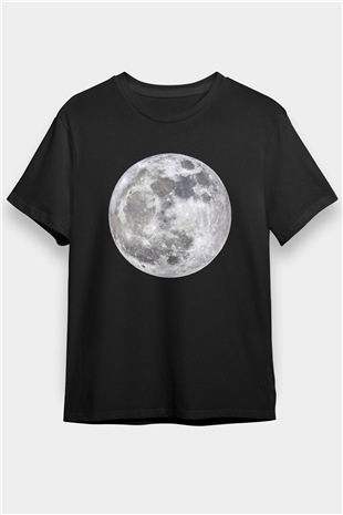 Ay Siyah Unisex Tişört T-Shirt - TişörtFabrikası