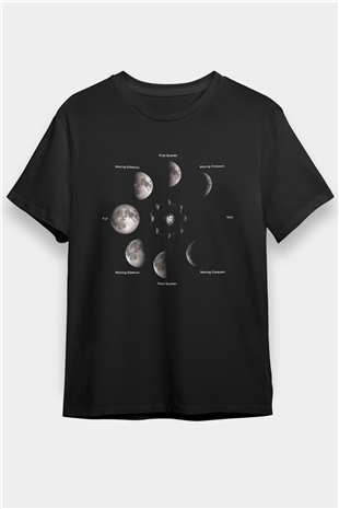 Ay Siyah Unisex Tişört T-Shirt - TişörtFabrikası
