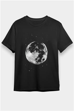 Ay Siyah Unisex Tişört T-Shirt - TişörtFabrikası