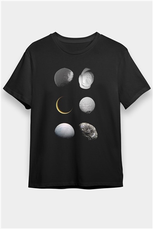 Ay Siyah Unisex Tişört T-Shirt - TişörtFabrikası