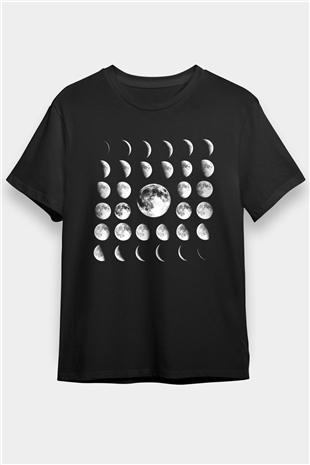 Ay Siyah Unisex Tişört T-Shirt - TişörtFabrikası