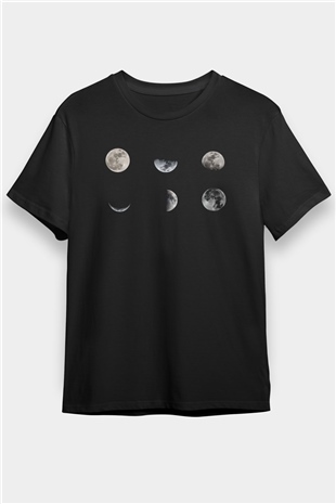Ay Siyah Unisex Tişört T-Shirt - TişörtFabrikası