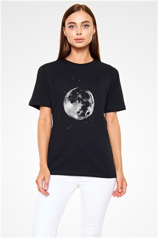 Ay Siyah Unisex Tişört T-Shirt - TişörtFabrikası