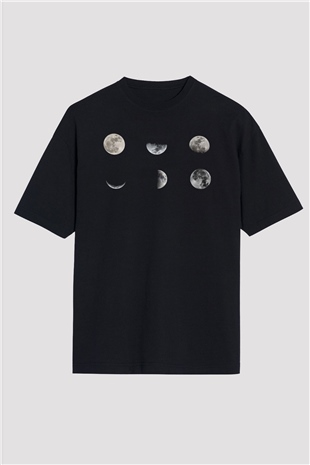 Ay Siyah Oversize Tişört Oversize T-shirt - TişörtFabrikası