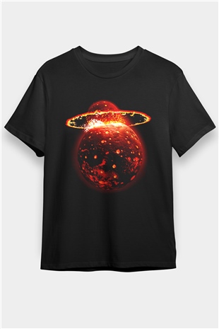 Ay Siyah Unisex Tişört T-Shirt - TişörtFabrikası