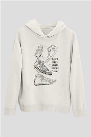 Ayakkabıcı Beyaz Unisex Kapüşonlu Sweatshirt
