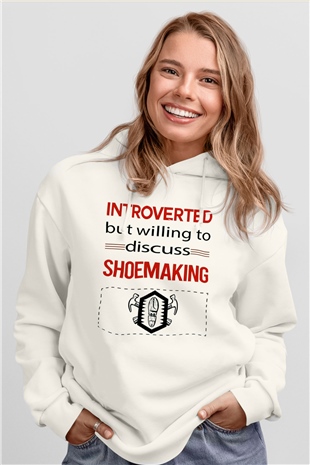 Ayakkabıcı Beyaz Unisex Kapüşonlu Sweatshirt