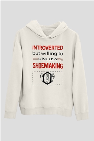 Ayakkabıcı Beyaz Unisex Kapüşonlu Sweatshirt