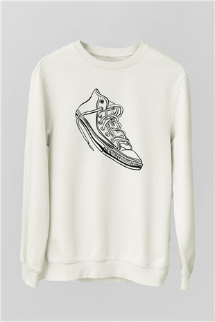 Ayakkabıcı Beyaz Unisex Sweatshirt