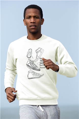 Ayakkabıcı Beyaz Unisex Sweatshirt