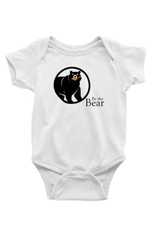 Ayı Baskılı Beyaz Unisex Bebek Body - Zıbın