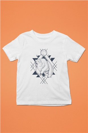 Ayı Beyaz Unisex Çocuk Tişört
