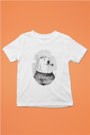 Ayı Beyaz Unisex Çocuk Tişört