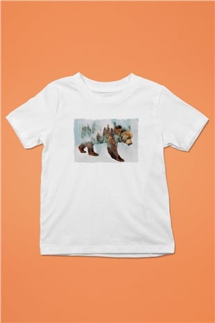 Ayı Beyaz Unisex Çocuk Tişört