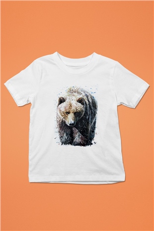 Ayı Beyaz Unisex Çocuk Tişört