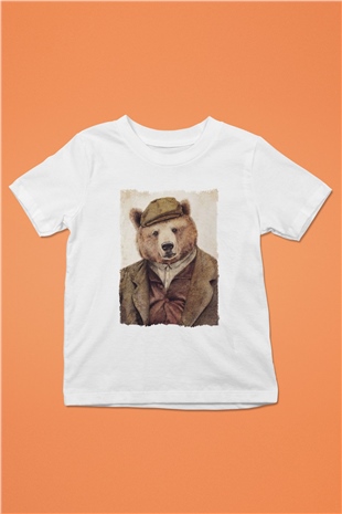 Ayı Beyaz Unisex Çocuk Tişört