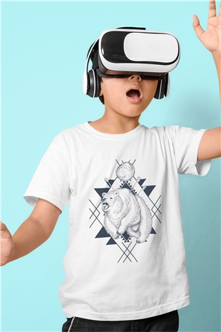 Ayı Beyaz Unisex Çocuk Tişört