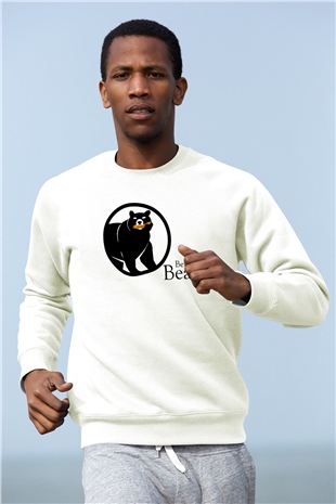 Ayı Beyaz Unisex Sweatshirt