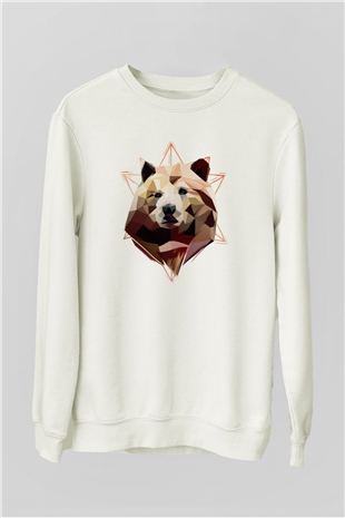 Ayı Beyaz Unisex Sweatshirt