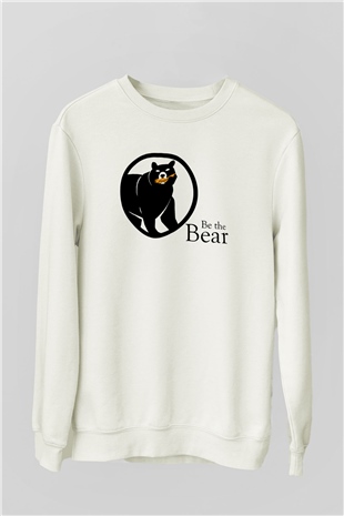 Ayı Beyaz Unisex Sweatshirt
