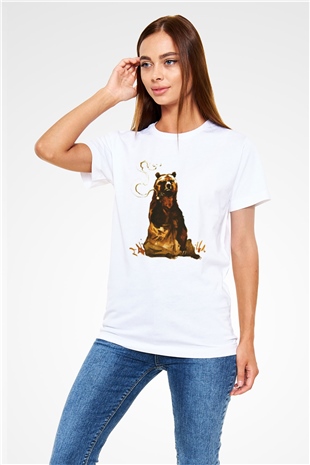 Ayı Beyaz Unisex Tişört T-Shirt - TişörtFabrikası
