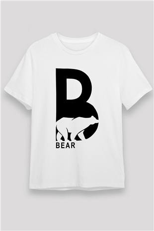 Ayı Beyaz Unisex Tişört T-Shirt - TişörtFabrikası