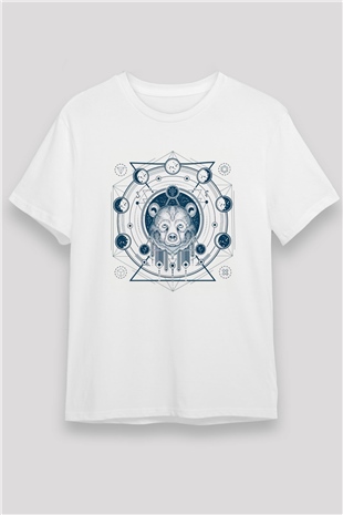 Ayı Beyaz Unisex Tişört T-Shirt - TişörtFabrikası