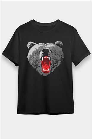 Ayı Siyah Unisex Tişört T-Shirt - TişörtFabrikası