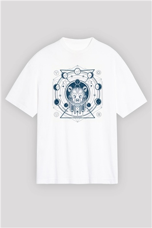 Ayı Beyaz Oversize Tişört Oversize T-shirt - TişörtFabrikası