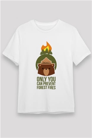 Ayı Beyaz Unisex Tişört T-Shirt - TişörtFabrikası