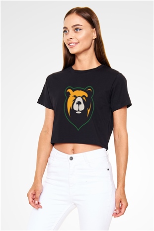 Ayı Siyah Crop Top Tişört
